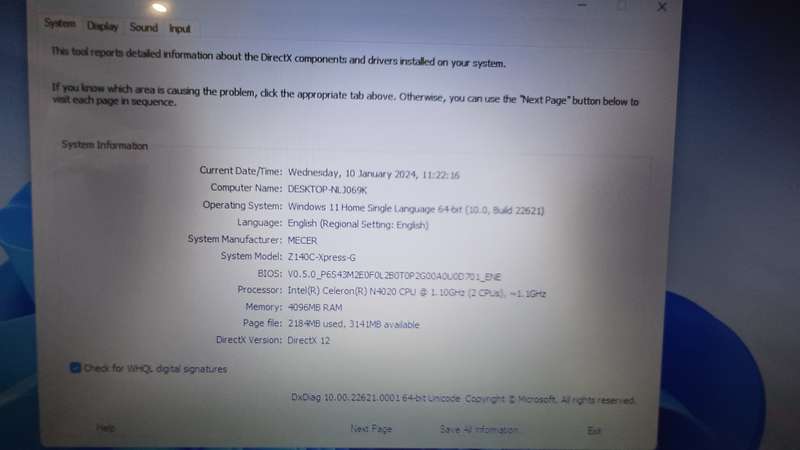 Mecer MyLife Z140C-Xpress-G Celeron 4GB 128GB 14` HD Notebook  Matt Black